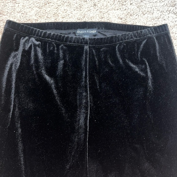 Eileen Fisher Stretch Velvet Knit Ankle Length Leggings Black Small - Picture 5 of 10